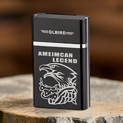 Clairbell 73W_Legend lighter USB Rechargeable Eagle Legend Slide Lighter Pocket Lighter(Black)