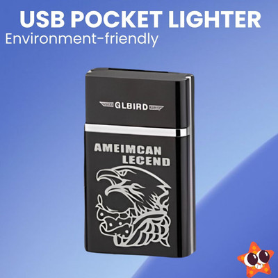 GUGGU Legend USB Rechargeable (Cigarette Lighter)Electronic Usb Windproof LighterH144 Legend USB Rechargeable (Cigarette Lighter)Electronic Usb Windproof LighterH144 Pocket Lighter(Black)