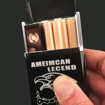 Clairbell WRZ_555I_Legend Cigarette Lighter Slide Cigarette Case Windproof Design Lighter Pocket Lighter(Black)