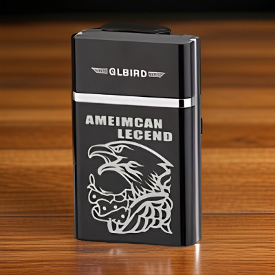 Clairbell 73H_Legend lighter USB Rechargeable Eagle Legend Slide Lighter Pocket Lighter(Black)