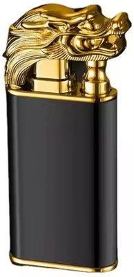 Jakha Dragon Head Metal Lighter Dual Flame Dragon Cigarette Lighter Pocket Lighter(GOLD)