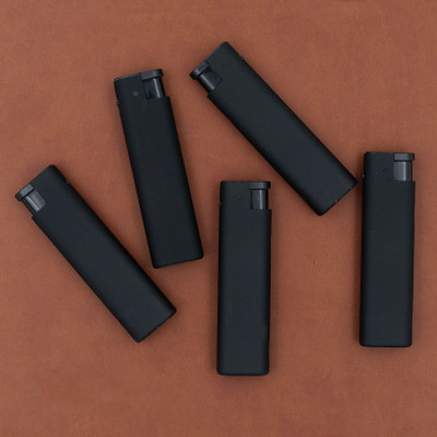 FASTIDIOUS Pack of 5 Premium Matt Black Jet Flame Windproof Pocket Lighter Pocket Lighter(Black)