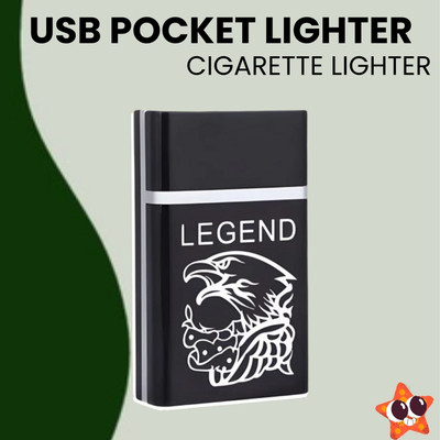 Clairbell Legend USB Rechargeable (Cigarette Lighter)Electronic Usb Windproof LighterL55 Legend USB Rechargeable (Cigarette Lighter)Electronic Usb Windproof LighterL55 Pocket Lighter(Black)