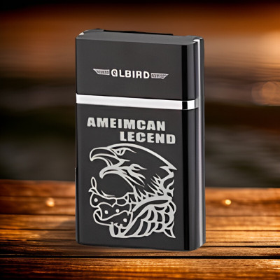 GUGGU 04G_Legend lighter USB Rechargeable Eagle Legend Slide Lighter Pocket Lighter(Black)