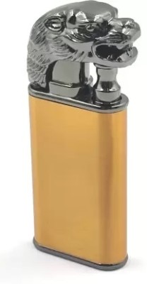 GENZ Golden Double Flame Dragon Lighter Luxuries Creative Design Dual Flame Fire Lighter Windproof & Refillable Pocket Lighter(Gold)