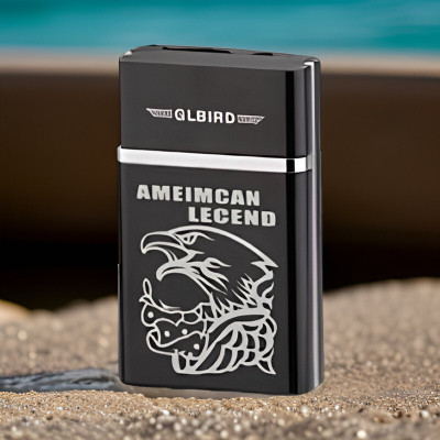 FRONY 28X_Legend lighter USB Rechargeable Eagle Legend Slide Lighter Pocket Lighter(Black)