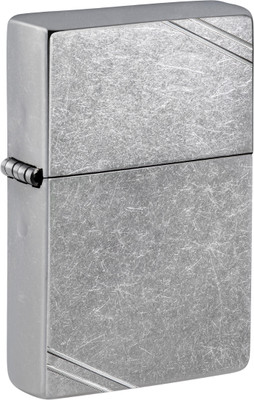ZIPPO Street Chrome Vintage with Slashes Windproof Lighter Pocket Lighter(Silver)