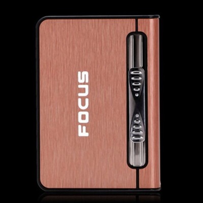 FITUP Premium FOCUS YH002 automatic cigarette case 2 In 1 Cigarette Case Lighter (Rose) With 5-6 Pcs Cigarette Case Box Pocket Lighter(Red)
