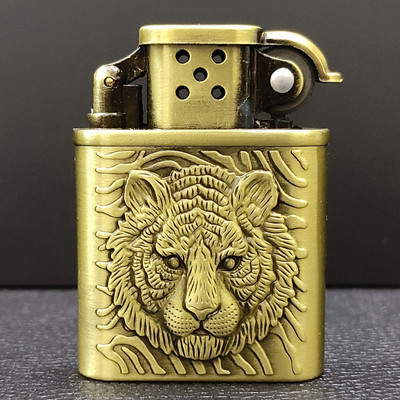 Crokroz Stylish Wheel Flame Flip Top Cigarette Pocket Lighter(Gold)