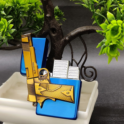 Crokroz Premium Quality Design Jet Flame Windproof Visit Website www.myfirstdot.com Pocket Lighter(Blue)