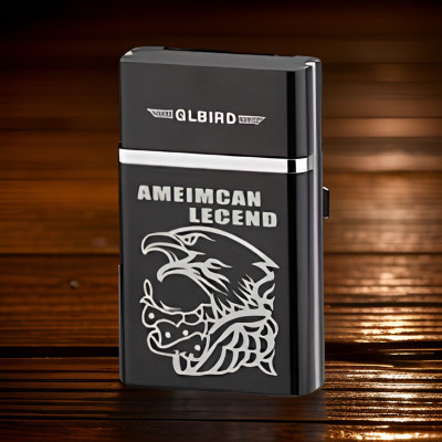 YAROH 91D_Legend lighter USB Rechargeable Eagle Legend Slide Lighter Pocket Lighter(Black)