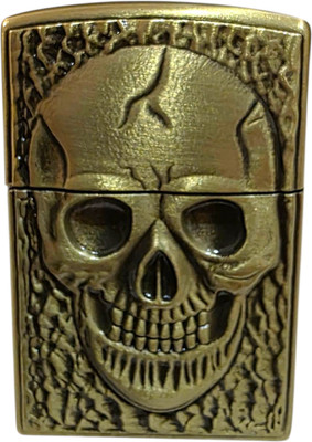 Goofy Giftings Golden Skull Design Cigarette Lighter Pocket Lighter Skull zippo Style Lighter Pocket Lighter(Golden)