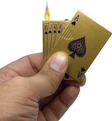 adorrobella Poker card ikka print Maxi Decorated myfirstdot Pocket Lighter(GOLDEN)