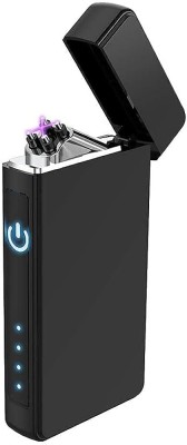 ENMORA Side sensor Electric Dual Arc Lighter Windproof Flameless tyu4 Pocket Lighter(BLACK)