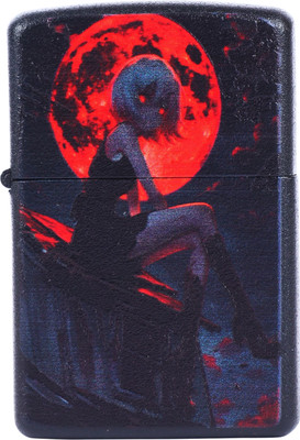 Point Zero Red Moon Girl Lighter For Cigarette | Runs On Liquid Fuel | Classic Anime-Inspired Design Lighter For Cigarette | Runs On Liquid Fuel | Classic Pocket Lighter(Black)