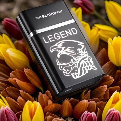 FRONY 27K_Legend lighter USB Rechargeable Eagle Legend Slide Lighter Pocket Lighter(Black)