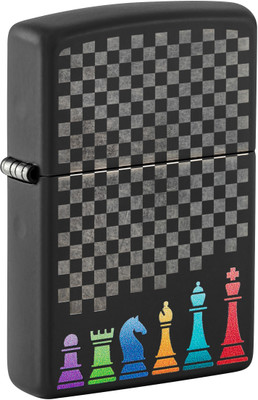 ZIPPO Chess Pieces Design Black Matte Windproof Lighter Pocket Lighter(Black)