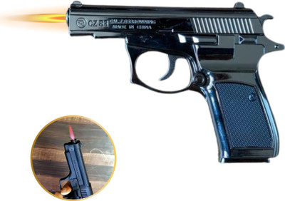Budwill Gun Shape Cigar Cigarette Lighter with Loading System and Cover GUN LIGHTER (CZ-83) Pocket Lighter(GREY)
