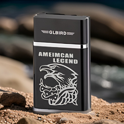 FRONY 90S_Legend lighter USB Rechargeable Eagle Legend Slide Lighter Pocket Lighter(Black)