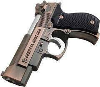 AJM Mini Beretta Lighter Refillable Butane Gas System Beretta Pocket Lighter(silver)