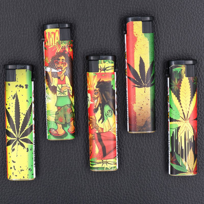 ASRAW Refillable Printed Pocket Lighter Pack of 5 WindProof JetFlame Cigarette Lighter Pocket Lighter(Multicolor)