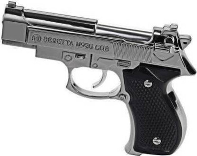 eGadget Heavy Metal Full Cock Pistol Gun Lighter with Windproof Flame Beretta Gun Design Pocket Size Lighter With Adjustable Flame Feature Pocket Pocket Lighter(Silver)