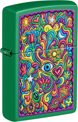 ZIPPO Trippy Design Grass Green Matte Windproof Lighter Pocket Lighter(Green)