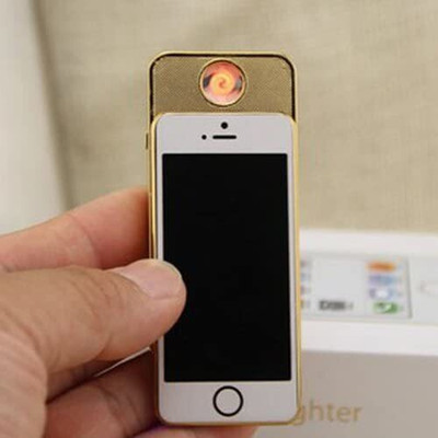 Jdp Novelty Mini iPhone Electronic USB Rechargeable Cigarette Lighter. Visit Website www.myfirstdot.com Pocket Lighter(Silver)