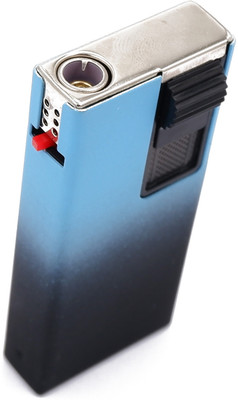 ASRAW Windproof Jet Flame Refillable Slide Button Cigarette Lighter Pocket Lighter(Black)