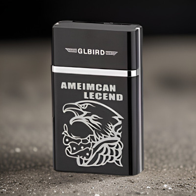 FRONY 51B_Legend lighter USB Rechargeable Eagle Legend Slide Lighter Pocket Lighter(Black)