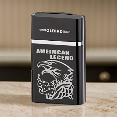 FRONY 61G_Legend lighter USB Rechargeable Eagle Legend Slide Lighter Pocket Lighter(Black)