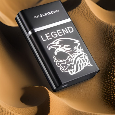 Clairbell 36H_Legend lighter USB Rechargeable Eagle Legend Slide Lighter Pocket Lighter(Black)