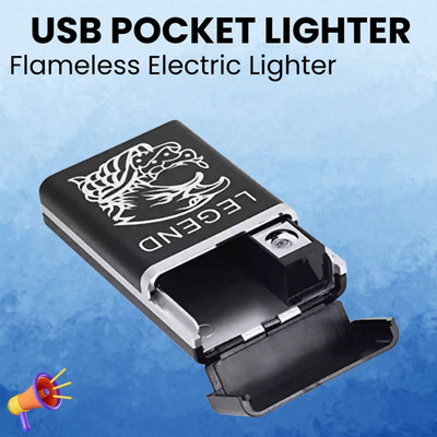 Clairbell Legend USB Rechargeable (Cigarette Lighter)Electronic Usb Windproof LighterK222 Legend USB Rechargeable (Cigarette Lighter)Electronic Usb Windproof LighterK222 Pocket Lighter(Black)