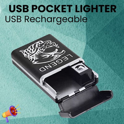 Clairbell Legend USB Rechargeable (Cigarette Lighter)Electronic Usb Windproof LighterL305 Legend USB Rechargeable (Cigarette Lighter)Electronic Usb Windproof LighterL305 Pocket Lighter(Black)