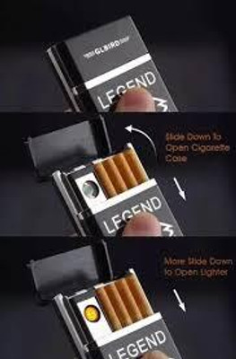 YAROH 47T_Legend lighter USB Rechargeable Eagle Legend Slide Lighter Pocket Lighter(Black)