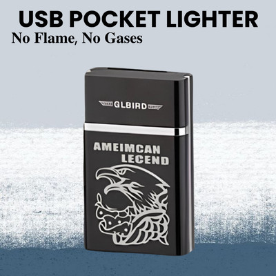 SACRO Usb (Cigarette Lighter) Electronic Usb Windproof Rechargeable Lighter DQ1 Usb (Cigarette Lighter) Electronic Usb Windproof Rechargeable Lighter DQ1 Pocket Lighter(Black)