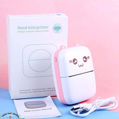 ENMORA Portable Mini Printer Bluetooth Self Printer 2 roll vcx21 camera