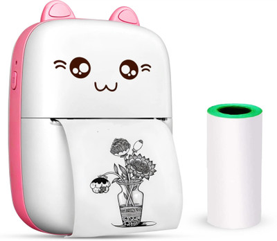 JPY Mini Bluetooth Thermal Printer, Portable Label Printer Inkfree Printer with 1 Roll for ( Inkless,Photo,Text,Sketch,Label printing)