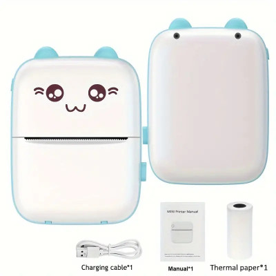 Dizaa Mini Bluetooth Thermal Printer, Portable Inkfree Label Pocket Printer Thermal Printing (Black & White)