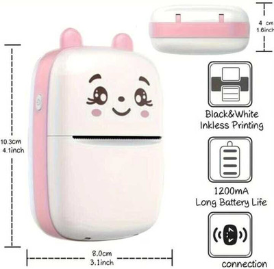 EVAAENTERPRISES Mini Bluetooth, Inkfree Thermal Receipt Printer POCKET PRINTER