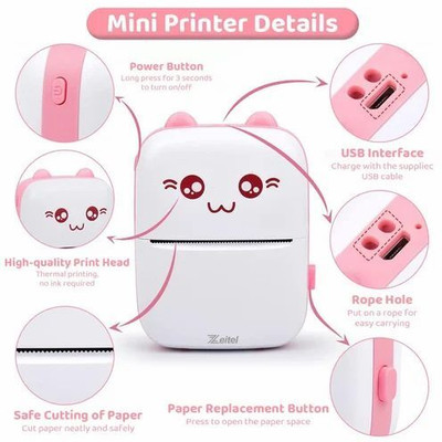 SUPREME5 Portable Printer Mini Wireless Bluetooth Thermal Multi-function nhy3 Single - Text
Used For: Title, Compare
