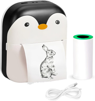 Prime Assure Penguin Design Mini Portable Printer with Stickers for Notes, Banner, Receipt, Label & Photo Thermal Receipt Printer