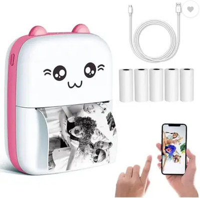 MVC ENTERPRISE Pink Pocket Printer (Bluetooth Connectivity) Bluetooth Thermal Printer