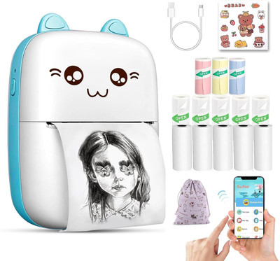 Ashish 1 Mini Bluetooth Thermal Printer, Portable Label Printer Inkfree Printer