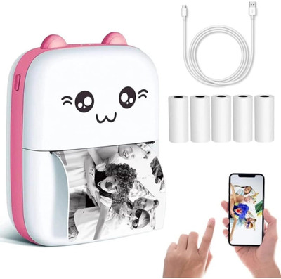 FATFISH Portable Thermal Mini Pocket Printer for Students Bluetooth Printer for Mobile Pocket Printer