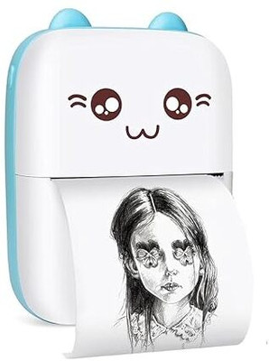 RRtrending bluetooth mini pocket Android & iOS System, Black on White Thermal Printer usb