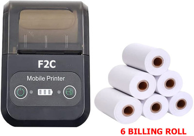 F2C 2 inch Bluetooth Thermal Receipt Printer with 6 Rolls Thermal Portable USB Mini Wireless Printer