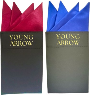 Young Arrow Solid Satin Blend Pocket Square