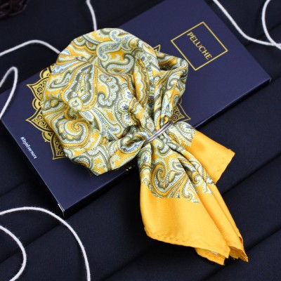 PELUCHE Printed Polyester Blend Pocket Square