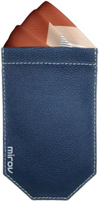 Mirov Geometric Print Faux Leather Pocket Square